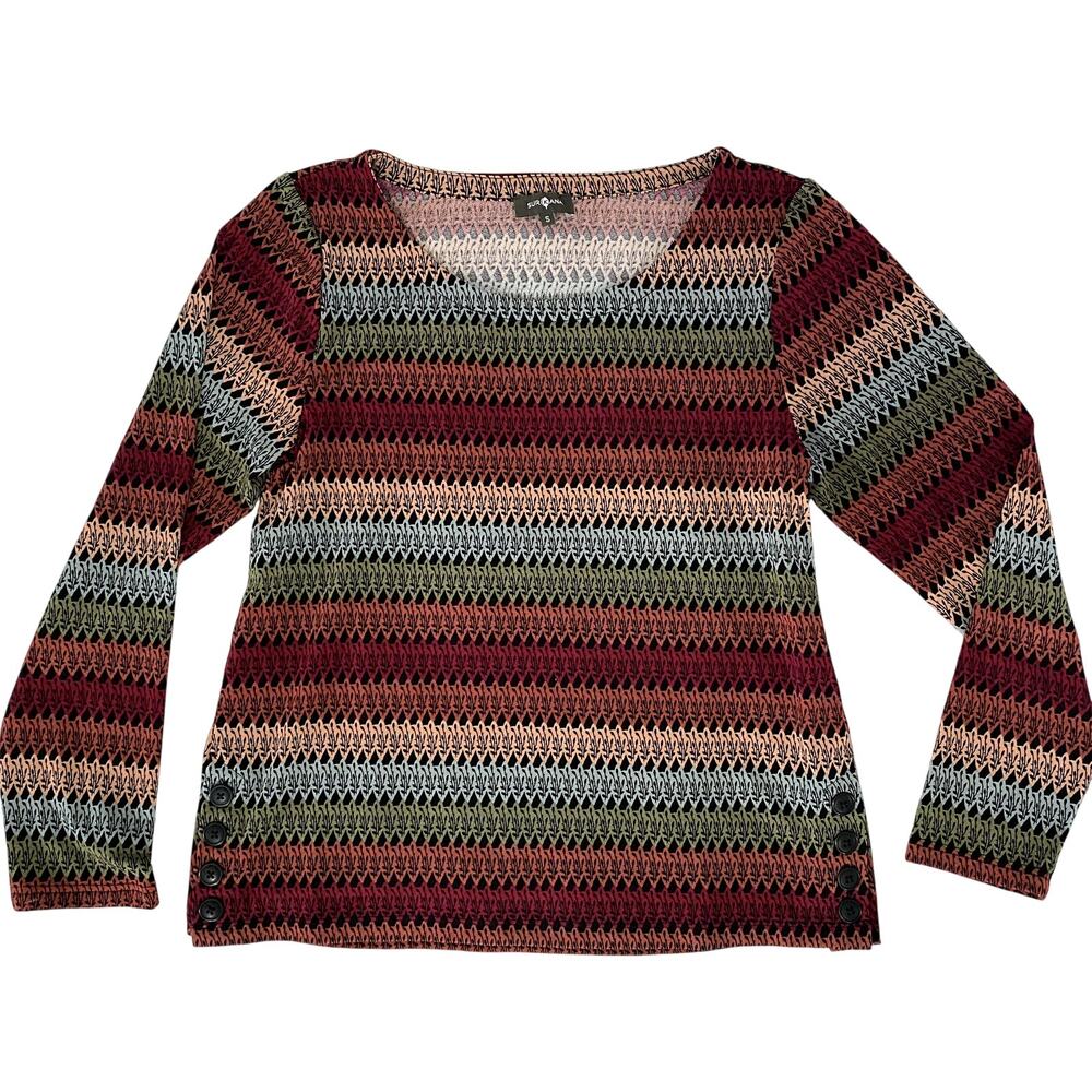 SurKana Colorful long sleeve crew neck top